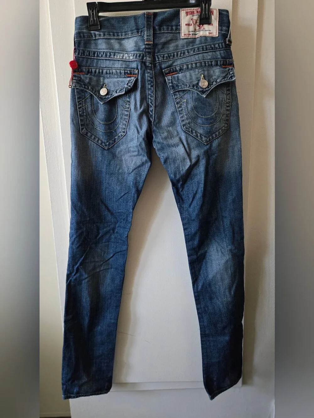 True Religion Distressed Medium Wash Skinny Jeans - Blue